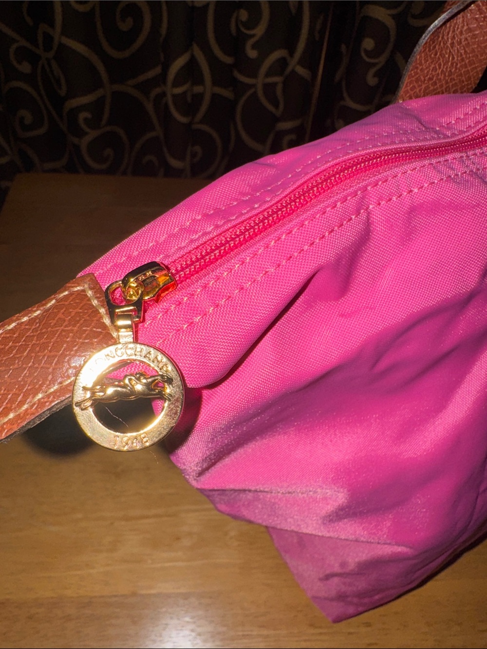 Longchamp Le Pliage Barbie pink Large Shoulder Tote Bag EUC - Picture 5 of 10